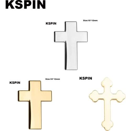 Silvery Cross Badge pin badge Brooch Icons XY0109-1