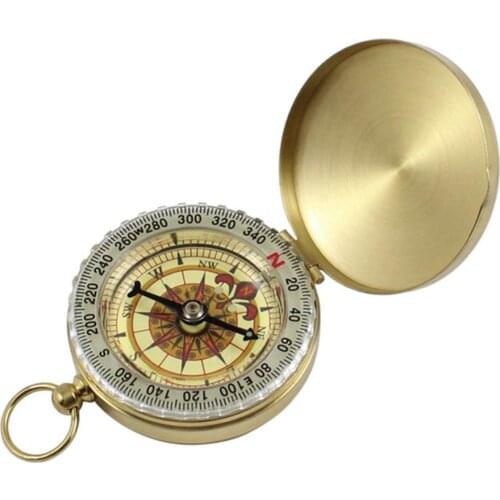 Retro Luminous Brass Pocket Watch Outdoor Camping Hiking Navigation Compass охота и снаряжение randonnée equipement Compasses