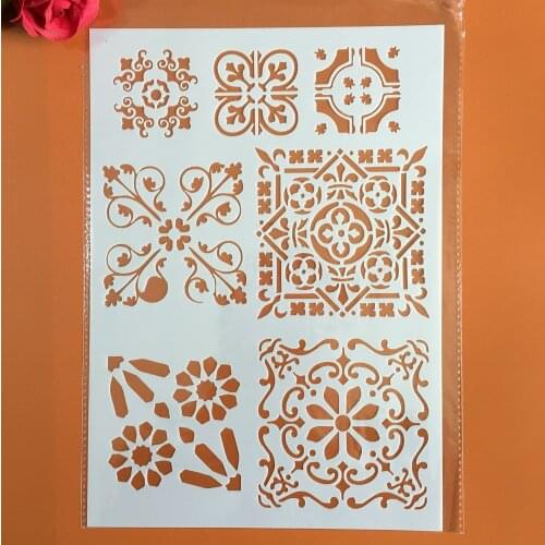 A4 29 * 21cm Vintage floral pattern DIY Stencils Wall Painting Scrapbook Coloring Embossing Album Decorative Paper Card Template
