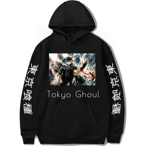 Japanese anime Tokyo Ghoul Hoodies Ken Kaneki Pullover Oversized Unisex Streetwear Harajuku Fashion Sweatshirt Clothes Printed