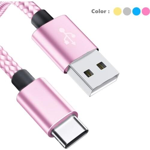0.20M/1m/2m USB-C Charging Cable For Samsung Galaxy Z Fold 2 Note 20 Ultra 5G M31s A21s A51 5G S9 Pink Charge Cord Braided Wire