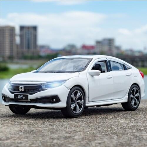 1/32 Honda Civic Model Toy Cars Alloy Diecast Metal Casting Light Sound Car Toys For Children white car