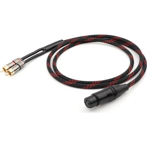 1 Piece Hifi XLR FEMALE to 2RCA Audio Cabler PC Mobilephone Amplifier Interconnect High Quality XLR Male to RCA Cable