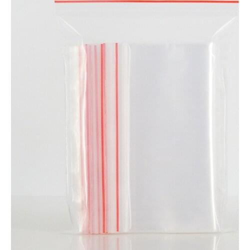 100pcs/lot 5*7cm Self Sealing Zip Lock Plastic packaging bags Can be repeated use Jewelry gift package bag