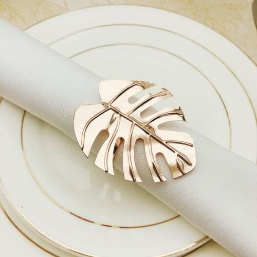12pcs/set Leaf Napkin Ring Set Leaves Napkin Buckle Decorative Napkin Holder Wedding Party Dinner Christmas Table Decoration