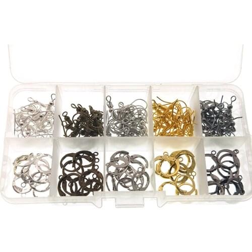 150pcs/Box Earring Hooks Clasp Finding Ear Wire Hypo-allergenic Mixed Color Earring Clasps hooks DIY Jewelry Making Accessories