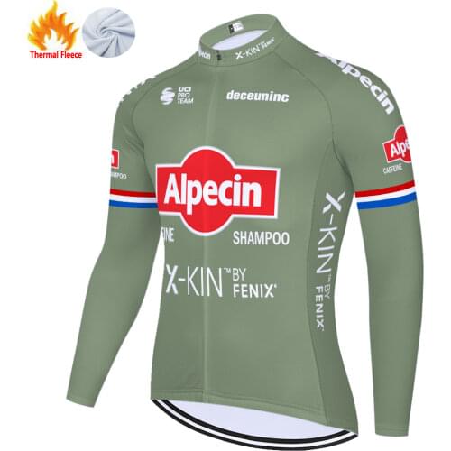2021 Alpecin fenix Winter Thermal Fleece Maillot Velo Ciclismo Masculino Cycling Jersey Jersey Ciclismo Camisa Ciclismo