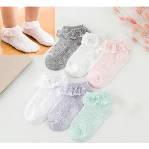 3Pair/lot childrens lace socks cotton mesh socks
