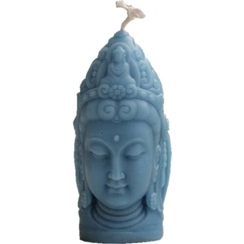 Avalokitesvara Buddha 3D Candle Mould Silicone Molds for Candle Decorating Resin Epoxy Gypsum Concrete Statue Silicone Mold