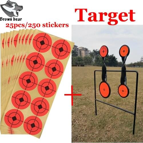 4-Plate Spinner Target with 250 stickers Shooting Target For Airgun Paintball Improving Hunting Shooting