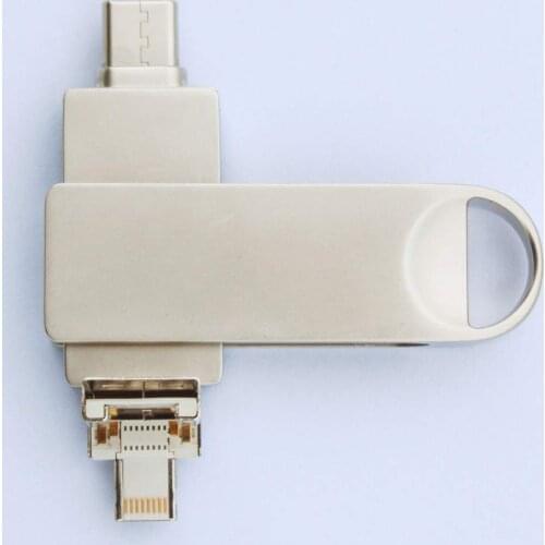 4 in 1 USB Flash Drive 256GB Flash Drive Memory Stick Micro USB Type-C & USB 3.0 Ports for iPhone/Android Smartphones/MacBook