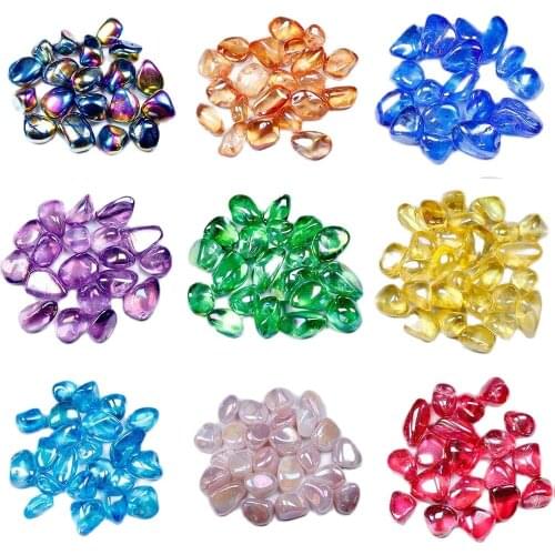 50g/Bag Natural Clear Quartz Electroplating Colors Health Energy Gemstone 2-4cm Garden Fish Tank Decorations Large Grain Stones