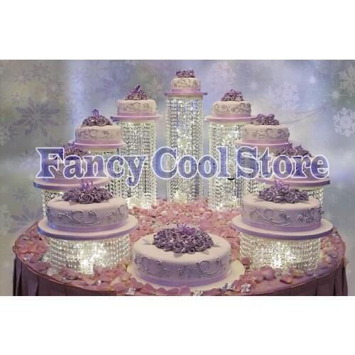 9pcs/lot Party Crystal Cake Stand Wedding table Centerpiece birthday decoration Cake cupcake holder display
