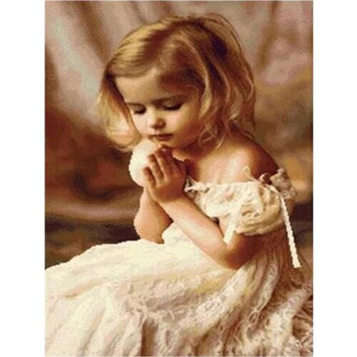 Diamond Painting New Arrival Pray Girl Home Decor Embroidery Mosaic Portrait Cross Stitch Home Decor WG2526