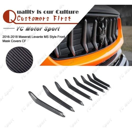 Car Accessories Carbon Fiber MS Style Front Mask Covers Fit For 2016-2018 Maserati Levante Front Grill Trim