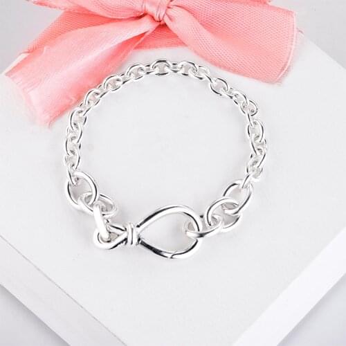 CKK Bracelet Chunky Infinity Knot Bracelets for Women Pulseira Feminina Masculina Pulseras Mujer Silver 925 Sterling jewelry