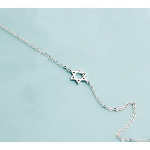 Daisies Real Pure 925 Sterling Silver Jewelry Bracelets&Bangles For Women Star Of David Bracelet pulseras de plata