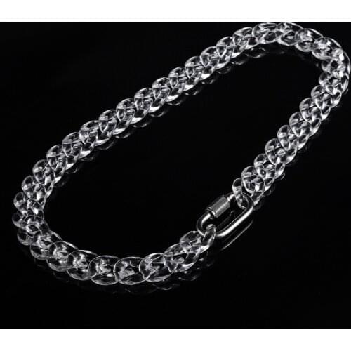 Punk Transparency Clear Acrylic Necklace Punk Resin Chunky Chain Big Pendant Collar Necklaces For Women Statement Jewelry Gift