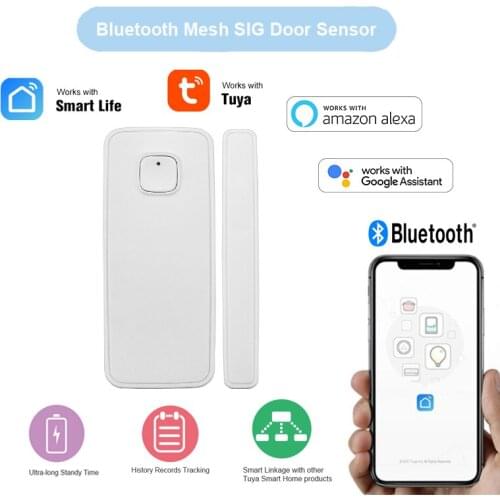 Tuya Smart Bluetooth Mesh SIG Door Window Contact Sensor Detector Security Wireless Burglar Alarm support Alexa Google Home