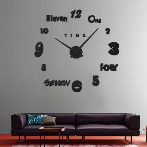 Hot-selling living room decoration small diy clock three-dimensional acrylic mirror paste EVA wall paste creative wall clock