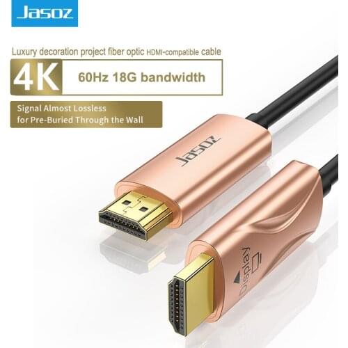Jasoz Fiber Optic HDMI-compatible Cable 4K 60Hz Version 2.0 HDR Video Cord Switch Splitter For Xiaomi Mi Box HDTV PS3/4 Laptop
