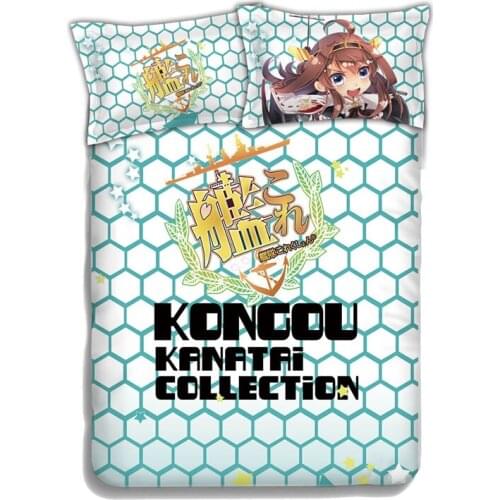 Anime 2way Bed setting Bed Sheet/Duvet Cover/Two Pillowcases Bedding Linen 4pcs Set