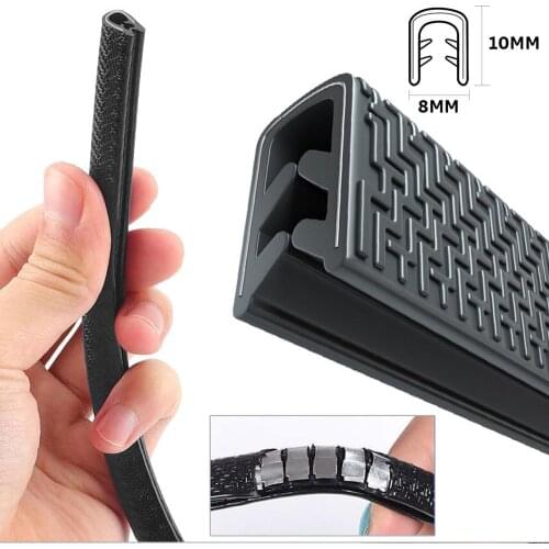 New 5M U Shape Car Strips Sealing Scratch Protector Moulding Strip Protection Anti-rub Door Edge Rubber Strip DIY Car-styling