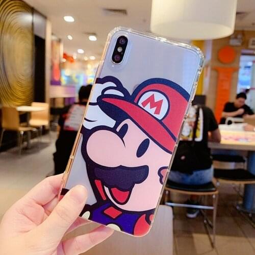 Mario Cartoon Animation Mobile Phone Case for IPhone 7/8/7/8 Plus/X/Xs/Xr/Xs Max /12/12pro Transparent Protective Cover