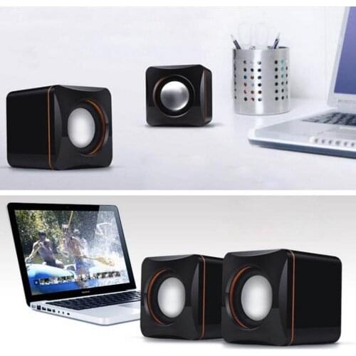 Mini Portable Plastic Wired USB Audio Square Music Player Speaker for iPhone For iPad MP3 MP4 Laptop PC Computer