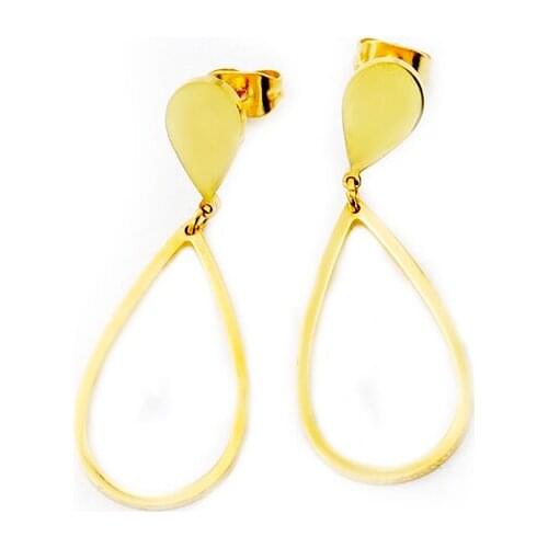 Fashion Simple Teardrop Earrings Vintage For Woman Stainless Steel Raindrop Earrings Dangle Girls Everyday Jewelry Minimalist