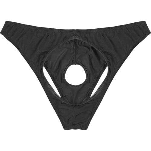 Mens Gay Hollow Out Open Butt Briefs Exotic Lingerie Panties Low Waist Open Butt Open Penis Lingerie Sissy Underwear Underpants
