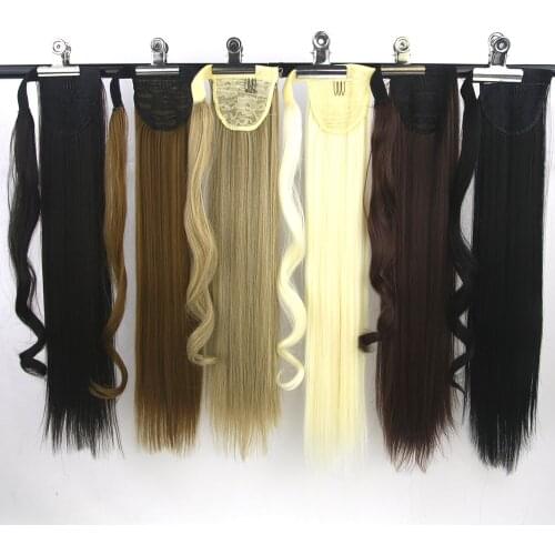 Soowee Long Straight High Temperature Fiber Black Blonde Ponytail Little Pony Tail Synthetic Hair Extensions Hairpiece