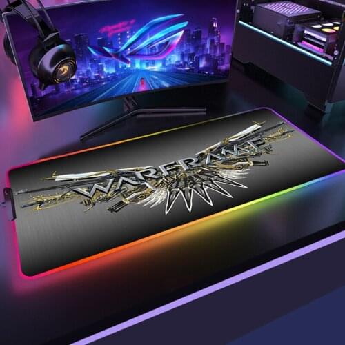 WarFrame Mause Pad on the Table Anime Mat Backlit Keyboard Gaming Gamer Girl Pc Mats Mouse Accessories Desk LED Pads RGB 900x400