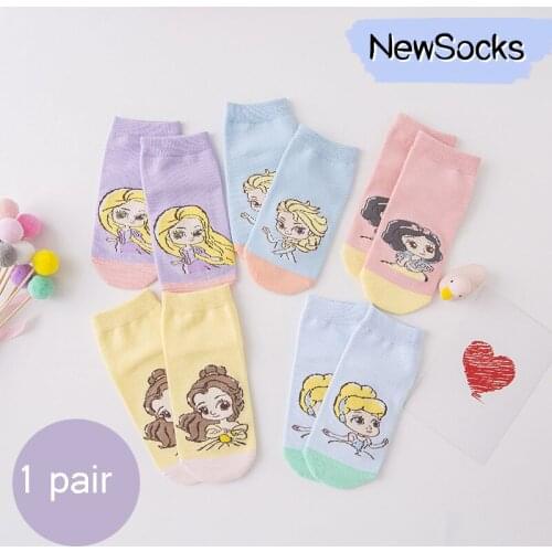 2 to 12 years Girls cartoon socks 1 pair Super hero neonatal socks girls Princess short Socks kids clothes boys cotton Socks