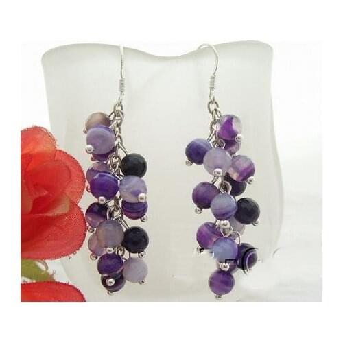 New Arrival Favorite Pearl Jewelry Round Faceted Agate Earrings S925 Sterling Silver Hook Handmade Charming Lady Gift