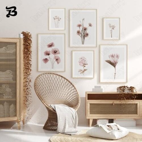 Dandelion Flower Canvas Painting Modern Natural Scenery White Simple Plant Wall Art Pictures for Living Room Home Decoration