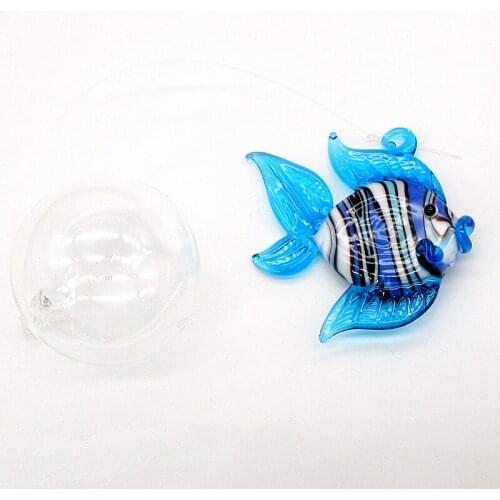 Floating Glass Bubble tropical Fish Ornament miniature sea animal figurine Aquarium Landscape decor Accessories Pendant statue