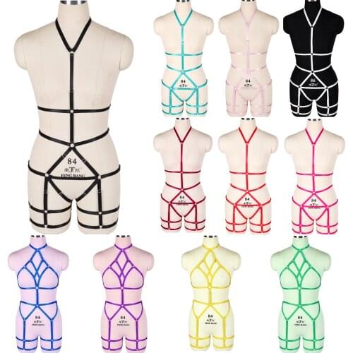 Adjustable Harness Bra Cage Gothic Clothes Goth Belt Elastic Sexy Lingerie Set Punk Women Dance Party Stocking Suspenders Belts