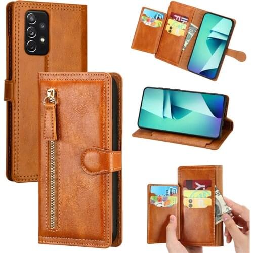 For Samsung A52 4G 2021 Luxury Leather Zipper Wallet Case Samsung Galaxy A52 5G Flip Case for Galaxy A 52 SM-A526B A525F Cover