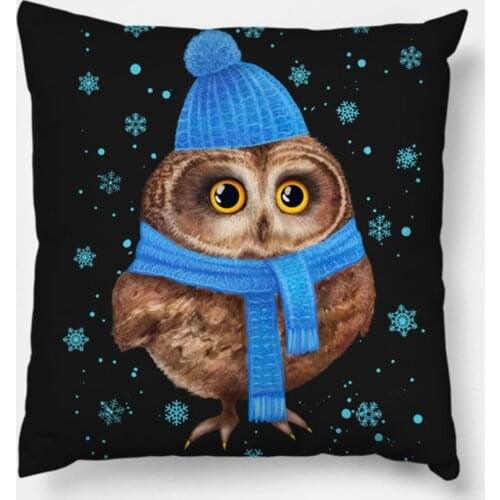 Xmas owl Printed Christmas Pillowcase 2020 Decor for Home Merry Christmas Ornament Navidad Xmas Gifts