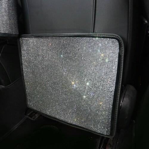 Bling Automotive Backseat Child Kick Guard Protects Crystal Car Seat Back Protective White Rhinestone Scratch-resistant
