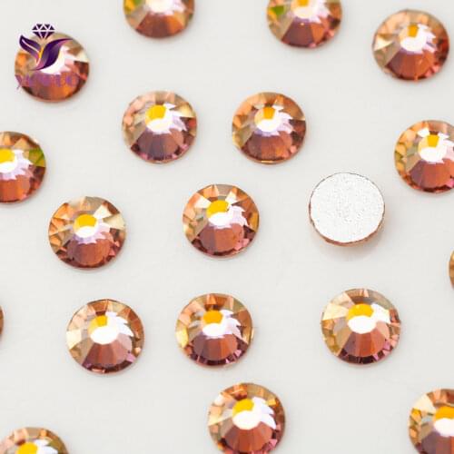 YANRUO 2058NoHF All Sizes Light Peach AB Non Hotfix Strass Rhinestones Flatback Crystal Stones For Clothes Swimwear Decoration