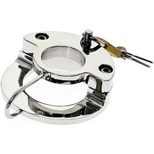 Chastity Stainless Steel Training Device Lockable Heavy Cock Ring Ball Stretch Ring Penis Exercise Scrotum Ball Stretcher