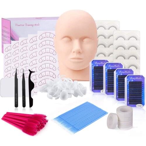 False Eyelash Extension Training Kit False Eyelashes Grafting Practice Set Fake Eye Lashes Mannequin Dropshipping Makeup