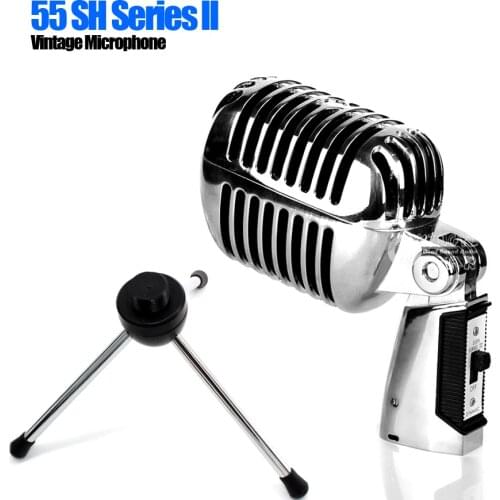 55SH Desktop Tripod Stand Pro Metal Dynamic Retro Vintage Microphone Holder For Conference Podcast Studio Recording Singing KTV