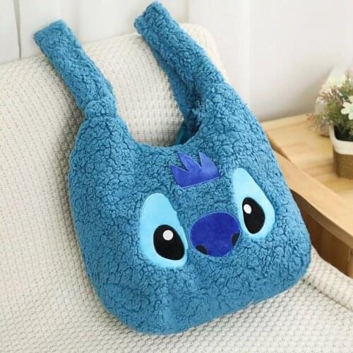 Disney Mickey mouse lady shoulder bag Cute Girl Shoulder Bag Plush bag Minnie Handbag Tote bag Stitch shopping bag