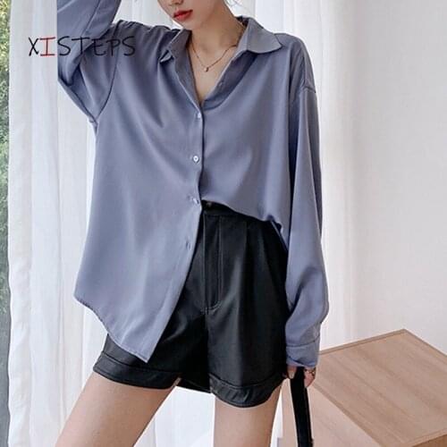 Loose Chiffon Shirts Women Solid High Quality Blouses Office Work Wear Tops Elegant Female Long Sleeve Clothes Autumn Summer