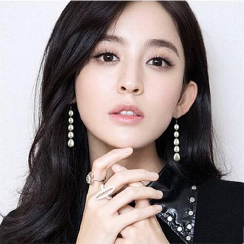 2020 fashion purely handmade S925 sterling silver Real Natural pearl tassel earrings Long Drop Earrings gold earrings for women