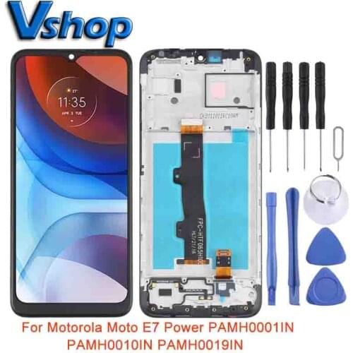 LCD Screen Digitizer Full Assembly with Frame for Motorola Moto E7 Power PAMH0001IN PAMH0010IN Cellphone LCD Replacement Parts