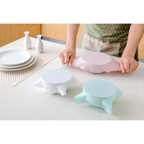 1PC New FDA Silicone Stretch Bowl Wrap Cover Reusable Cling Films Keep Fresh Cup Holder Mats OK 0872